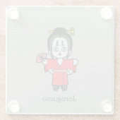 蜘蛛日本のの女ヨログモ:漫画の妖怪 ガラスコースター (裏面)