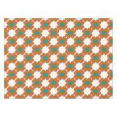 蜜柑およびターコイズ水ハートの花 テーブルクロス (正面(横))