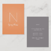 蜜柑のファンシーな素晴らしくおよびモノグラムの 名刺 (正面/裏面)