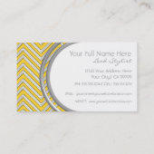 蜜柑-シェブロンパターンモダンのストライプのジグザグ形 名刺 (裏面)