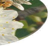 『蜜蜂と梅の花』:マクロアートガラスボード カッティングボード (角)