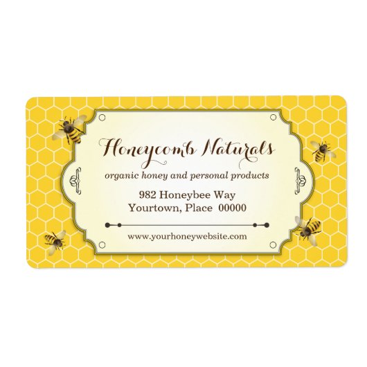 蜜蜂のハンドメイドの差出人住所 ラベル (正面)