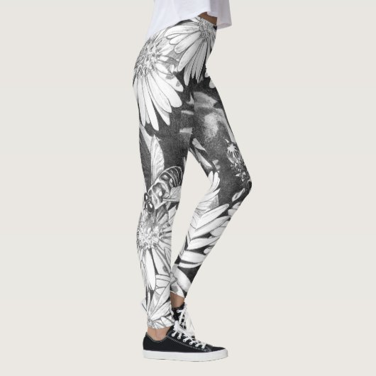 蜜蜂のレギンスの花の芸術の伸縮性があるズボン レギンス (右)