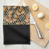蜜蜂の巣および蜂蜜の蜂タオル キッチンタオル (四つ折り)