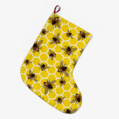 蜜蜂の巣のクリスマスのストッキングの蜂 ラージクリスマスストッキング (正面 (吊り時))