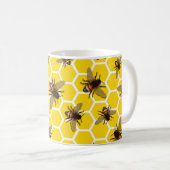蜜蜂の巣のコップのマグの蜂をくまなく コーヒーマグカップ (正面右)