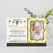 蜜蜂の巣の点およびのまわりにの誕生日の招待 招待状 (スタンド正面)