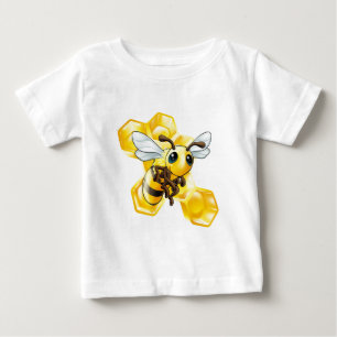 蜜蜂の巣を持つ漫画の蜂 ベビーTシャツ