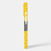 蜜蜂の巣パターンおよびパーソナライズな花のモノグラム Case-Mate iPhoneケース (裏面 / 左)