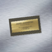 蜜蜂の巣黒の幾何学的なパターン金ゴールド マグネット名刺 (インサイチュ)