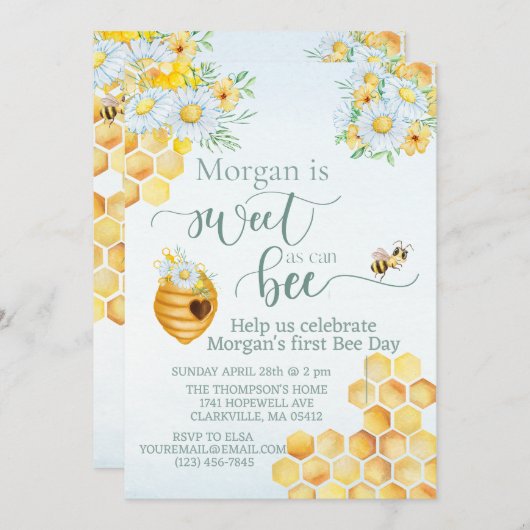 蜜蜂の最初の蜂が日の蜜蜂に見えるほど甘い 招待状 (正面/裏面)