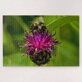 蜜蜂の美しい紫色の花の写真 ジグソーパズル