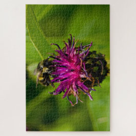 蜜蜂の美しい紫色の花の写真 ジグソーパズル