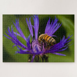 蜜蜂の美しい紫色の花の写真 ジグソーパズル