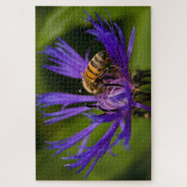 蜜蜂の美しい紫色の花の写真 ジグソーパズル