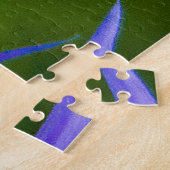 蜜蜂の美しい紫色の花の写真 ジグソーパズル (側面)