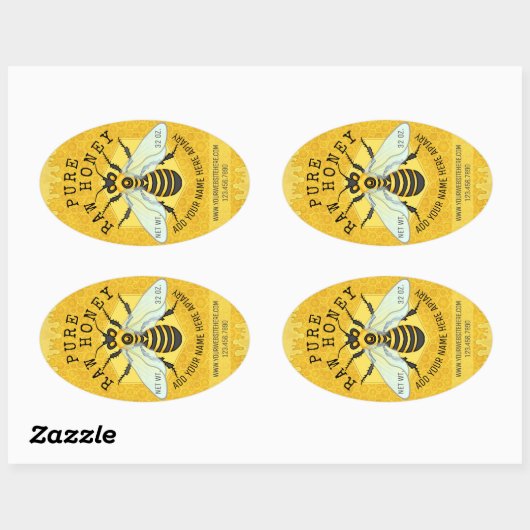 蜜蜂の蜂蜜の瓶のApiaryは|の蜜蜂の巣の蜂を分類します 楕円形シール (シート)