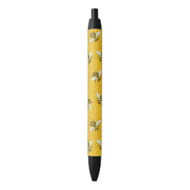 蜜蜂の蜜蜂の巣ののまわりにのはちの巣パターン 黒ボールペン