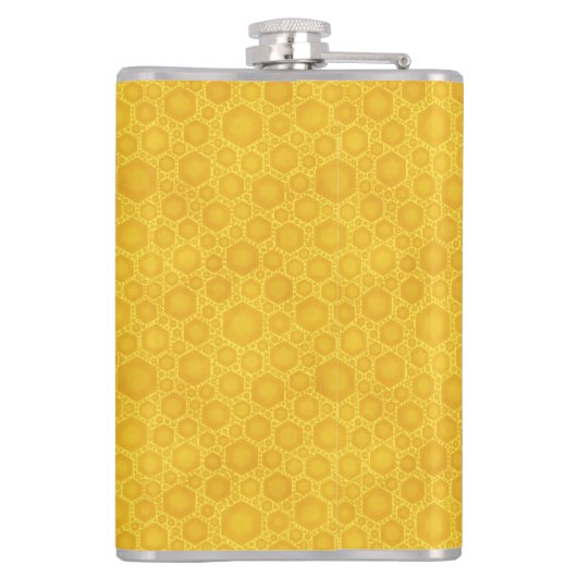 蜜蜂の蜜蜂の巣の女王バチの王冠のカスタムの文字 フラスク (裏面)