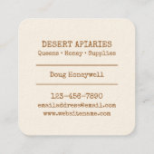 蜜蜂のApiary スクエア名刺 (裏面)