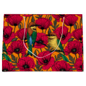 蜜蜂はオレンジの上で食べ物やケシ ラージペーパーバッグ (正面)