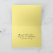 蜜蜂を持つエレナのハッピーバースデーの黄色バラ カード (内部)