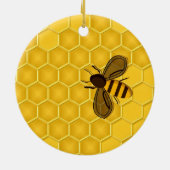 蜜蜂を持つ金蜜蜂の巣のオーナメント セラミックオーナメント (裏面)