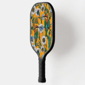 蜜蜂、青い蝶とオレンジのデイジー ピックルボールラケット (左)