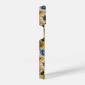 蜜蜂、青い蝶とオレンジのデイジー iPhoneケース (右側面)