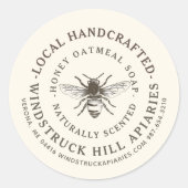蜜蝋せっけんラベル蜜蜂の自然な蜂蜜の香り ラウンドシール (正面)