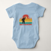 蜜蝋の大足の中指の青は一つもない ベビーボディスーツ (裏面)