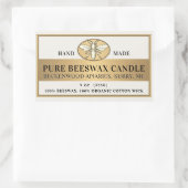 蜜蝋キャンドルラベル蜜蜂メタリック金ゴールド 長方形シール (バッグ)