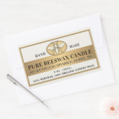 蜜蝋キャンドルラベル蜜蜂メタリック金ゴールド 長方形シール (封筒)