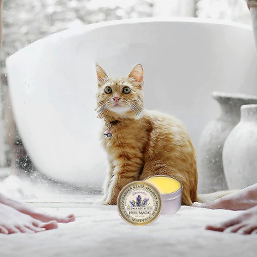 蜜蝋ヒールバターラベルラベンダーフラワー金ゴールド ラウンドシール