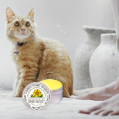 蜜蝋ヒールバターヴィンテージイエローフラワーラベル ラウンドシール