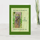 蝉のハッピーバースデーの挨拶状 カード (正面)