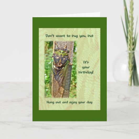蝉のハッピーバースデーの挨拶状 カード (正面)
