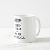 蝉はここにいます! 穏やかなおよび衣服の耳せん保って下さい コーヒーマグカップ (正面右)