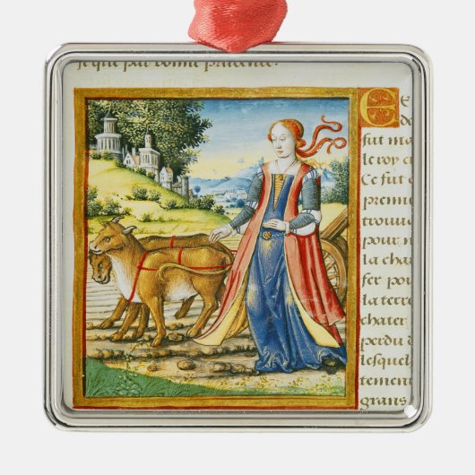 蝋布で包みます メタルオーナメント (正面)