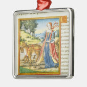 蝋布で包みます メタルオーナメント (左)