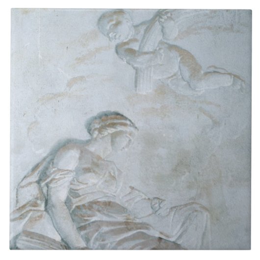 蝋布で包みます、c.1790 (フレスコ画) タイル (正面)