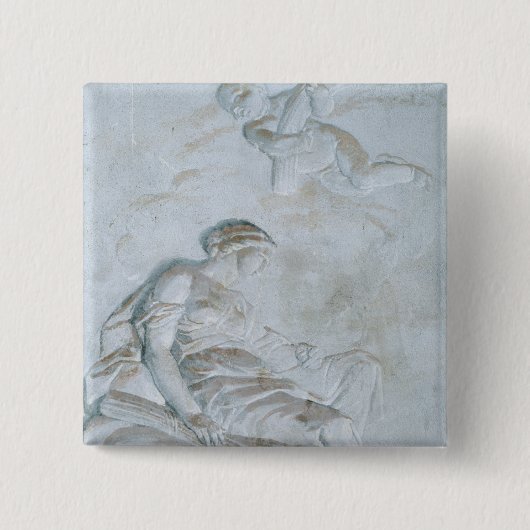 蝋布で包みます、c.1790 (フレスコ画) 缶バッジ (正面)
