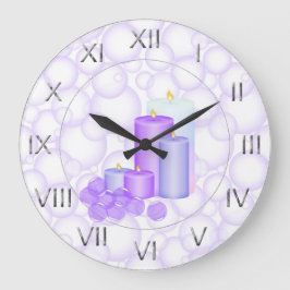 蝋燭および泡浴室 ラージ壁時計