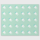 蝋燭が付いているお祝いの歯 ラッピングペーパー (フラット)