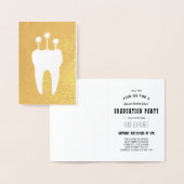 蝋燭が付いているお祝いの歯 箔カード (ディスプレー)
