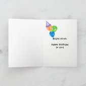 蝋燭が付いている誕生日ビール カード (内部)