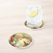 蝋燭のコースターが付いているヴィンテージすてきなサンタ コースター (側面)