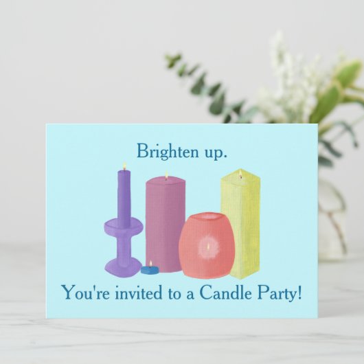 蝋燭のパーティーのための蝋燭のパーティの招待状 招待状 (スタンド正面)