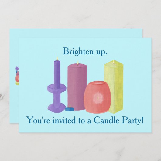 蝋燭のパーティーのための蝋燭のパーティの招待状 招待状 (正面/裏面)