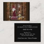 蝋燭のファンタジーの名刺を持つ魔法使い 名刺 (正面/裏面)